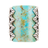 Blue Turquoise Sterling Silver Slice Statement Ring - Barse Jewelry