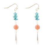 Turquoise Sol Charm Drop Earrings
