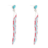 Turquoise Woven Seed Bead Earrings - Barse Jewelry - Flyclothing LLC