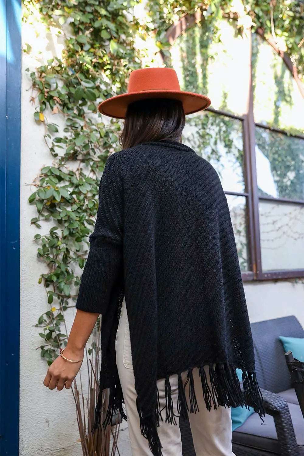 Roll-Neck Poncho Sweater - Boho Clothing and Accessories - Flyclothing LLC