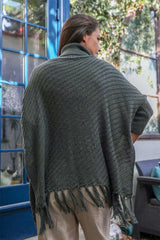 Roll-Neck Poncho Sweater - Boho Clothing and Accessories - Flyclothing LLC