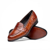 11-119-CGN TUSCANY Crocodile Penny Loafer, Cognac - Zelli Italia - Flyclothing LLC