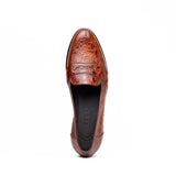 11-119-CGN TUSCANY Crocodile Penny Loafer, Cognac - Zelli Italia - Flyclothing LLC