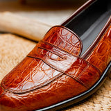 11-119-CGN TUSCANY Crocodile Penny Loafer, Cognac - Zelli Italia - Flyclothing LLC