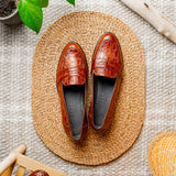 11-119-CGN TUSCANY Crocodile Penny Loafer, Cognac - Zelli Italia - Flyclothing LLC