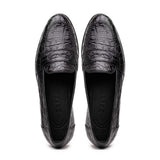11-119-BKM (BLK) TUSCANY Crocodile Penny Loafer, Black - Zelli Italia - Flyclothing LLC