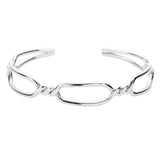 Twisted Brass Metal Open Hexagon Cuff Bracelet - Madeline Love - Flyclothing LLC