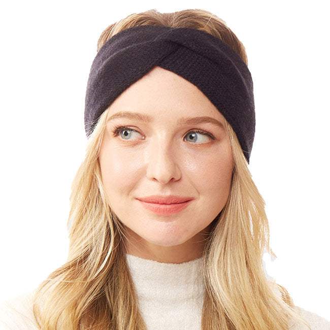 Twisted Knot Solid Earmuff Headband Ear Warmer - Madeline Love - Flyclothing LLC