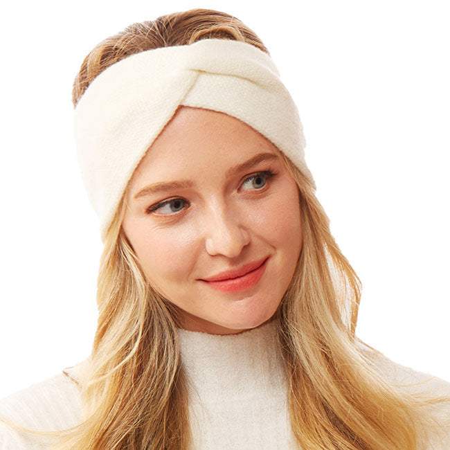 Twisted Knot Solid Earmuff Headband Ear Warmer - Madeline Love - Flyclothing LLC