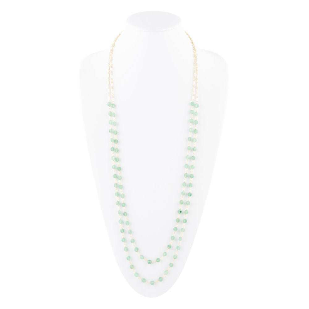 Two Row Green Aventurine Necklace - Barse Jewelry - Flyclothing LLC