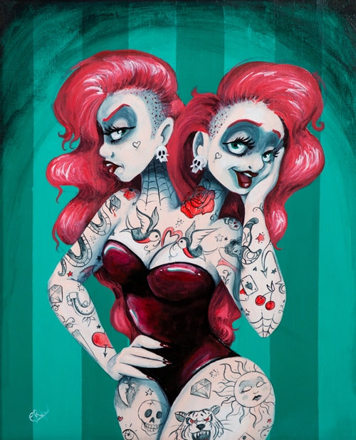 Black Market Art Company Two Heads Print