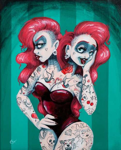 Black Market Art Company Two Heads Print - Black Market Art Company - Flyclothing LLC