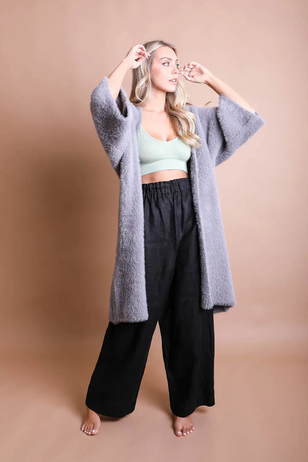 Ultra-Soft Luxe Mohair Knit Cardigan - Boho Clothing and Accessories - Flyclothing LLC