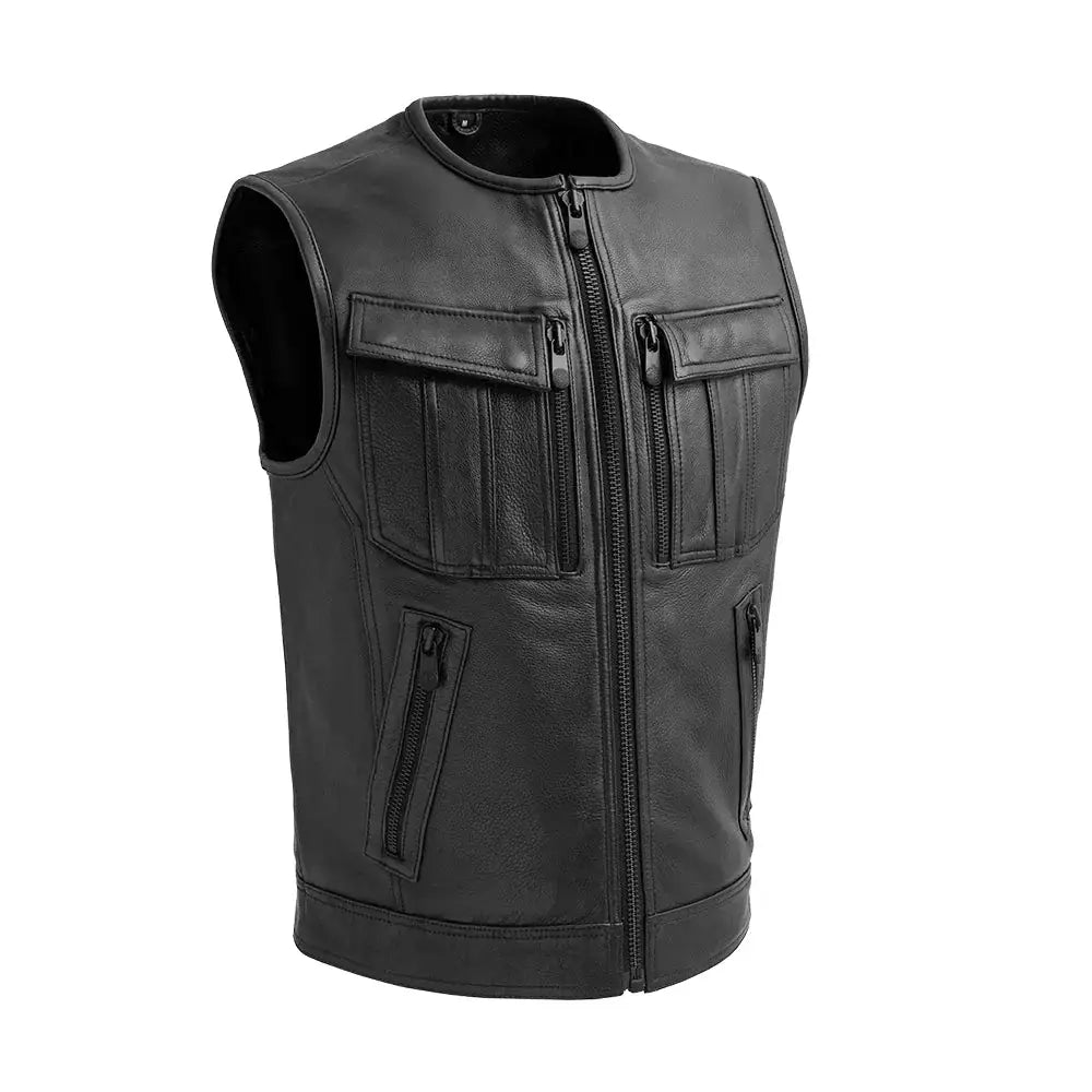 Unbeatable Men's Motorcycle Leather Vest - First Manufacturing Company - Flyclothing LLC