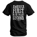 America First Blue Collar Second Men's T-Shirt - DIRTY COWBOY USA - Flyclothing LLC
