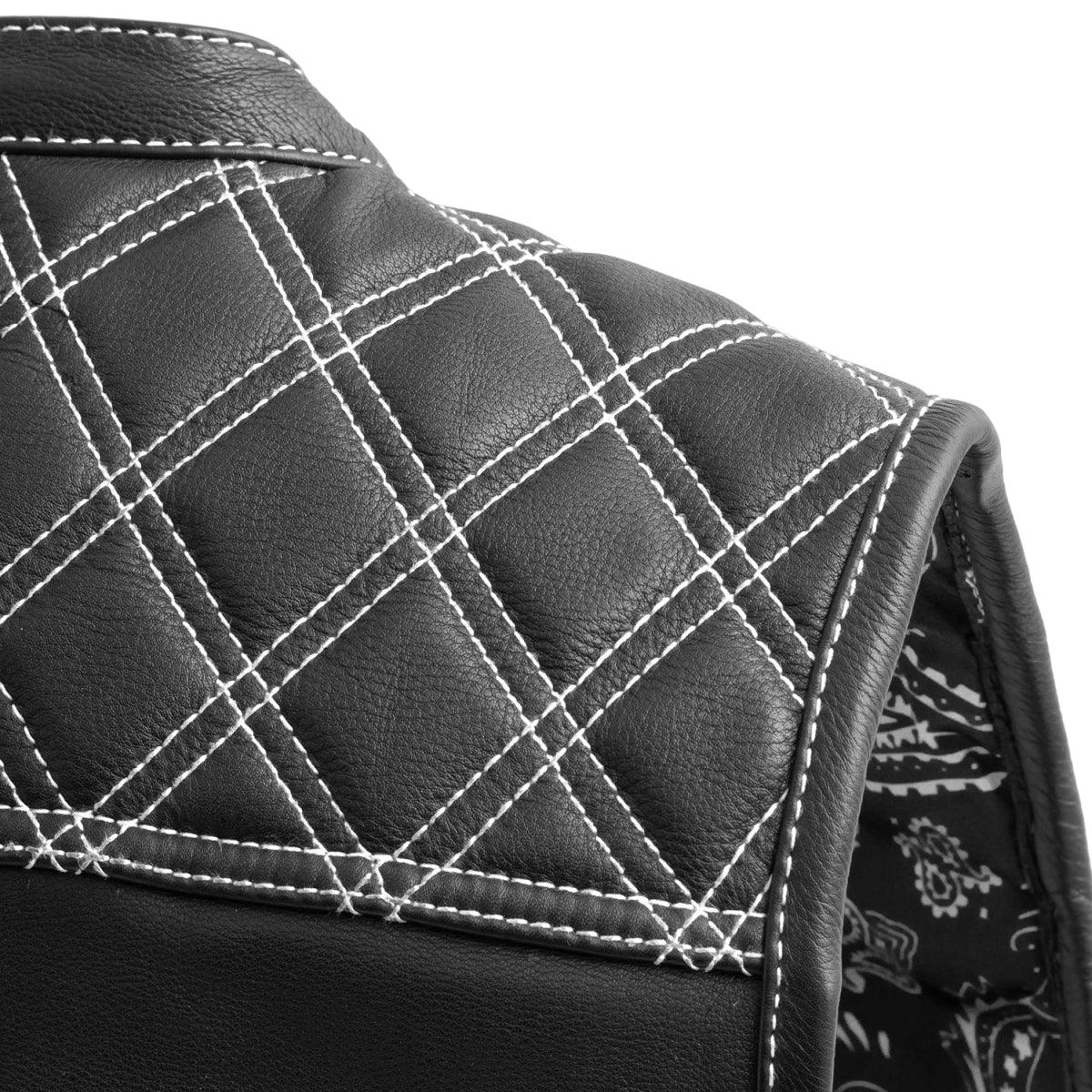 Upside Men's Club Style Leather Vest - First Manufacturing Company - Flyclothing LLC