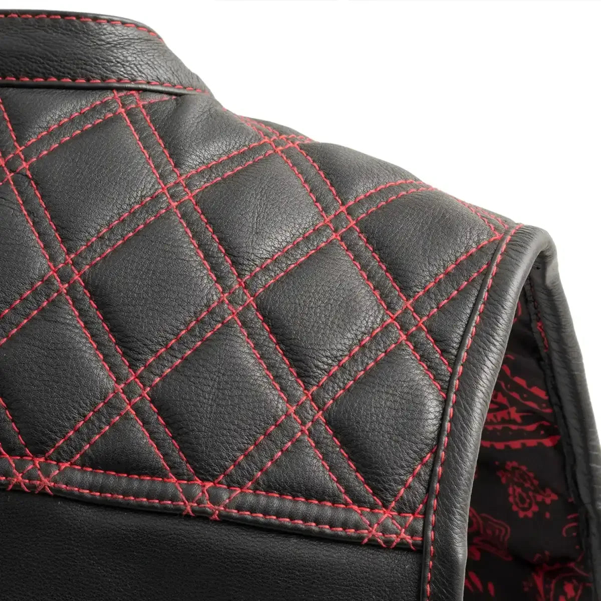 Upside Men's Club Style Leather Vest - First Manufacturing Company - Flyclothing LLC