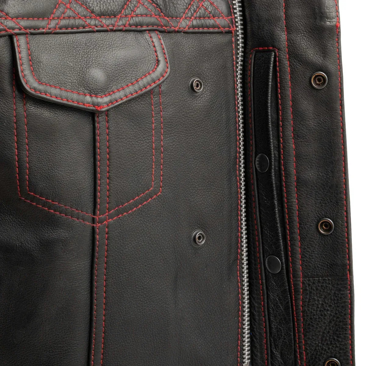 Upside Men's Club Style Leather Vest - First Manufacturing Company - Flyclothing LLC