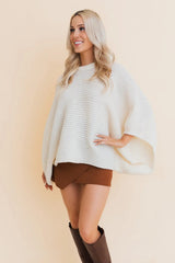 Urban Chic Ribbed Knit Sleeve Poncho