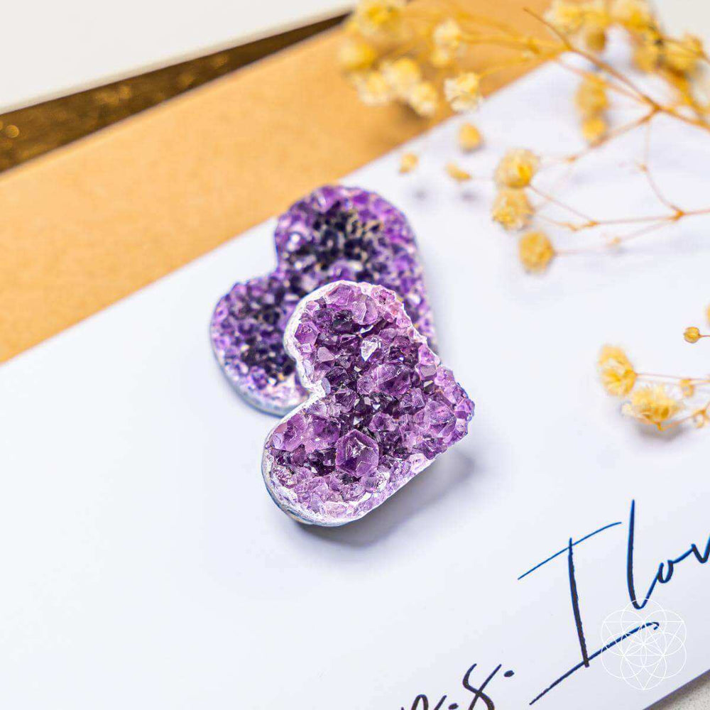 Uruguayan Amethyst Love Heart Cluster - AAA Premium Quality - Conscious Items - Flyclothing LLC