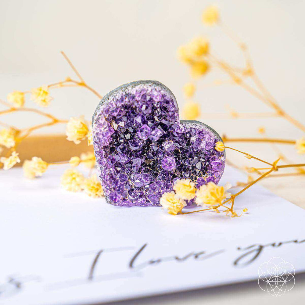 Uruguayan Amethyst Love Heart Cluster - AAA Premium Quality - Conscious Items - Flyclothing LLC