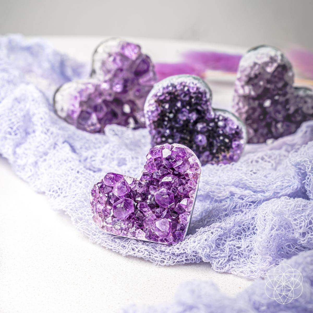 Uruguayan Amethyst Love Heart Cluster - AAA Premium Quality - Conscious Items - Flyclothing LLC