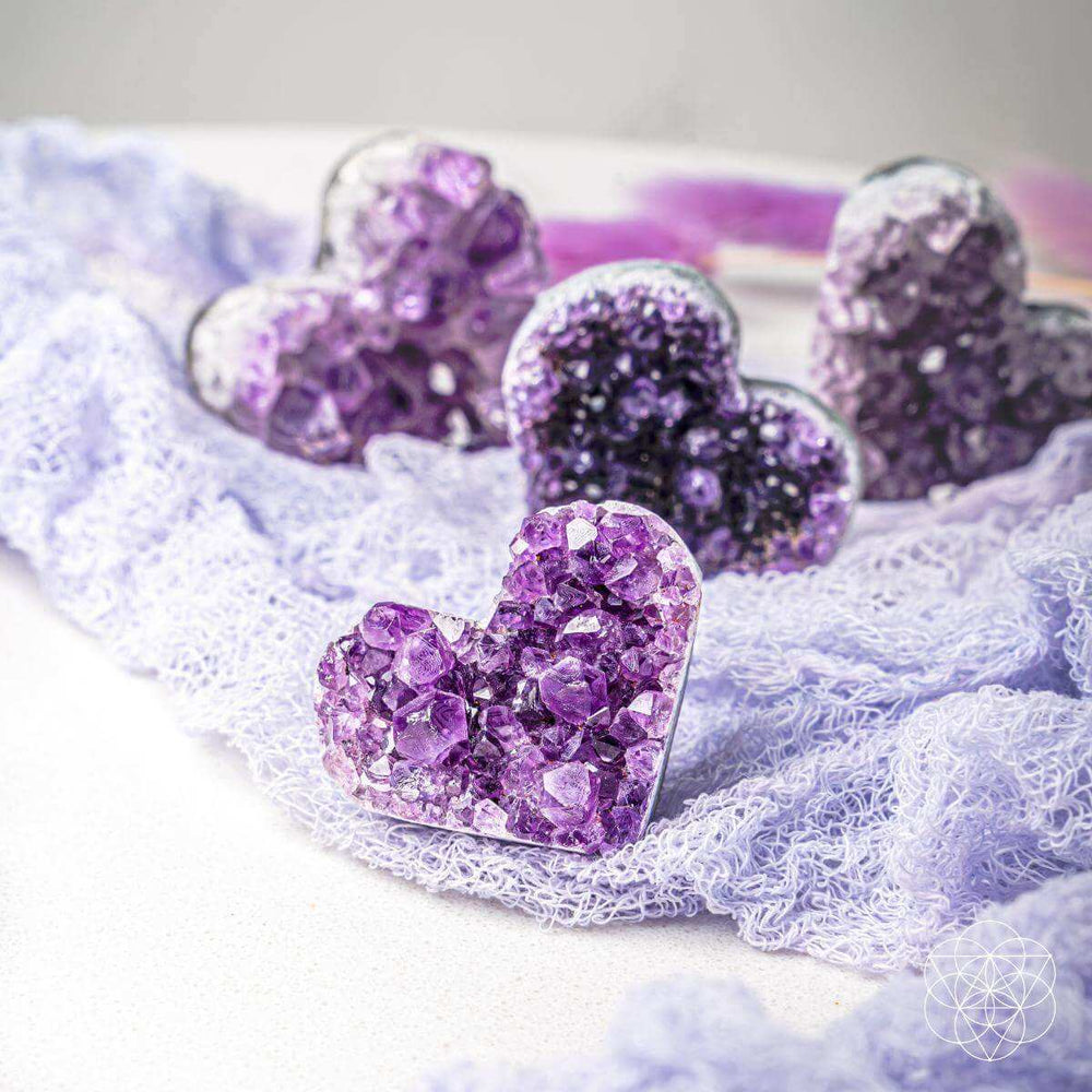 Uruguayan Amethyst Love Heart Cluster - AAA Premium Quality - Conscious Items - Flyclothing LLC