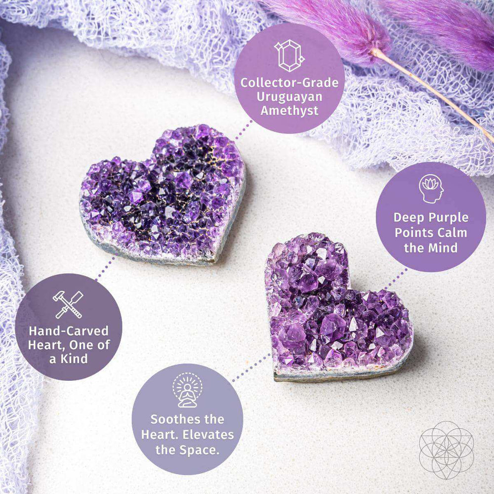 Uruguayan Amethyst Love Heart Cluster - AAA Premium Quality - Conscious Items - Flyclothing LLC