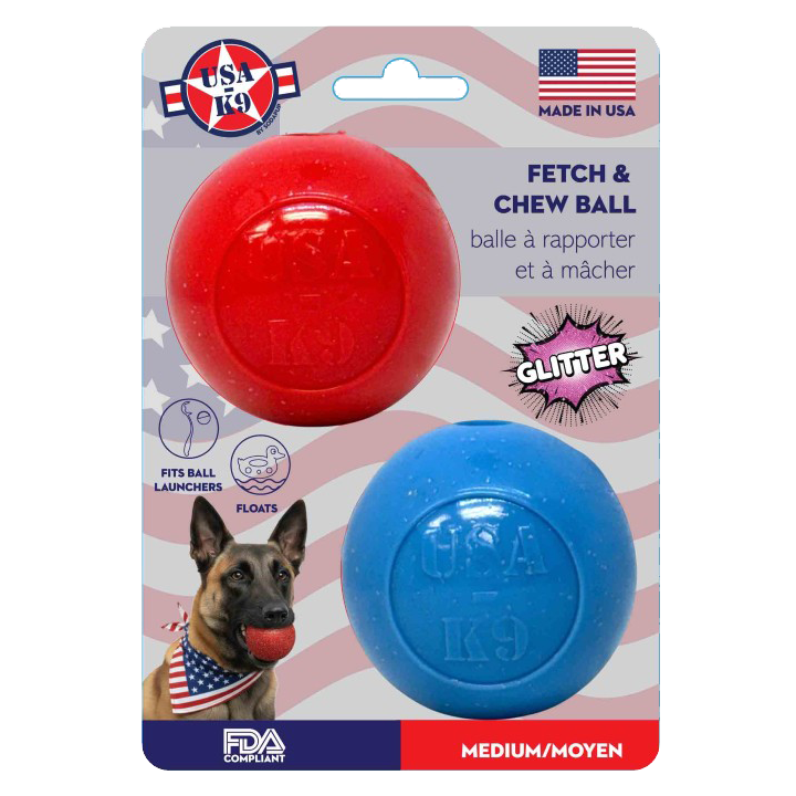 Glitter Ball 2-Pack Dog Toy | Soft Rubber Floating Fetch Ball with Treat Dispenser | USA Made - SodaPup/True Dogs, LLC - Flyclothing LLC
