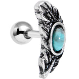 1/4 Blue Faux Turquoise Southwestern Feather Cartilage Tragus Earring - BodyCandy - Flyclothing LLC
