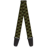 Guitar Strap - Top Skulls Black Camo Olive - Buckle-Down - Flyclothing LLC