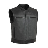 V-Twin Visionary Battleship Perforated Leather Vest - First Manufacturing Company - Flyclothing LLC