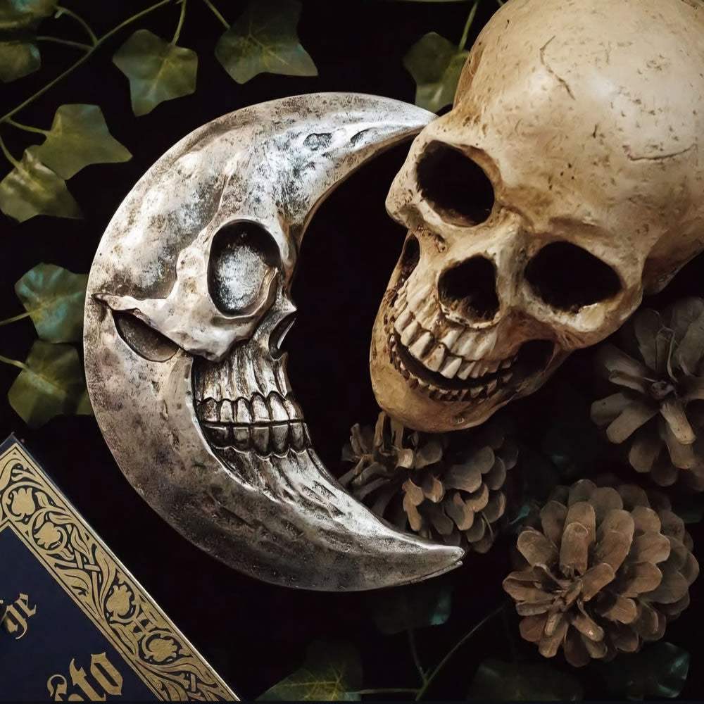 Skull Moon Trinket & Jewelry Box - Silver - Alchemy of England - Flyclothing LLC