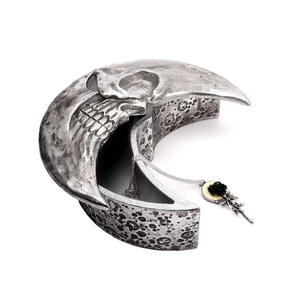Skull Moon Trinket & Jewelry Box - Silver - Alchemy of England - Flyclothing LLC