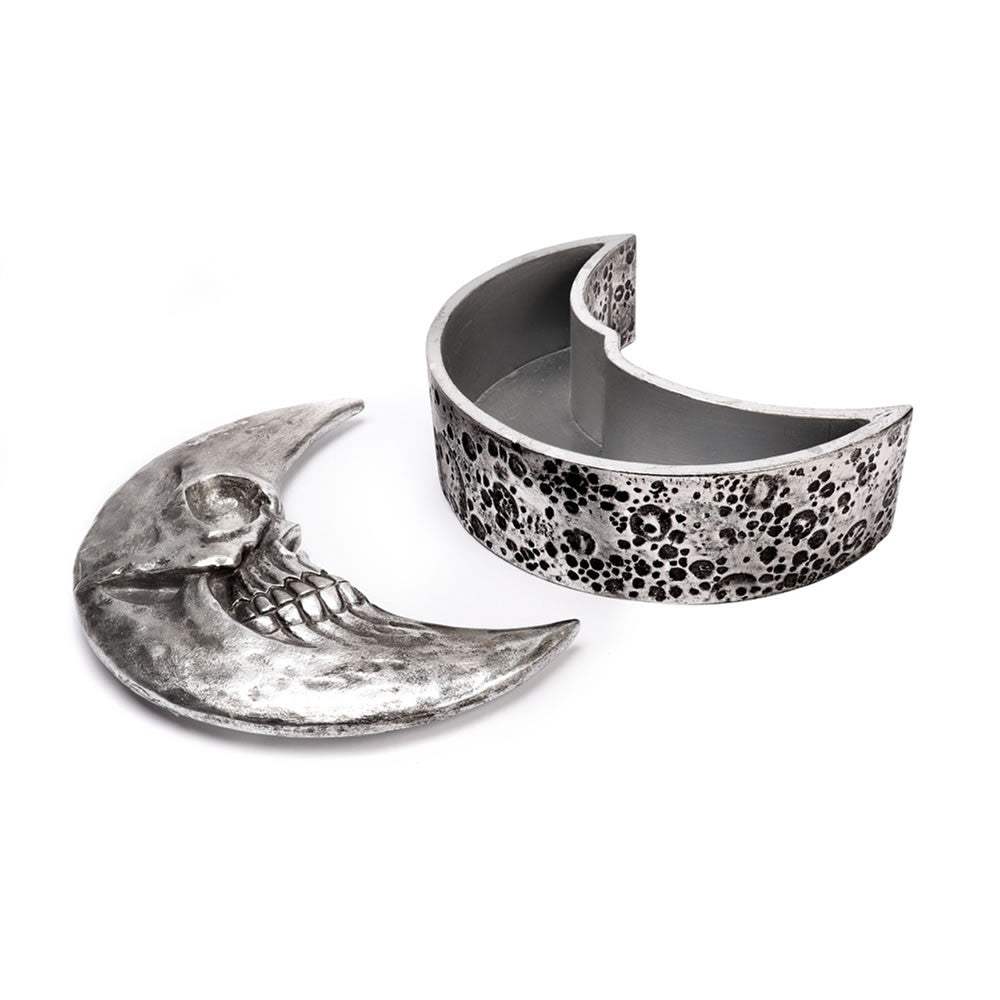 Skull Moon Trinket & Jewelry Box - Silver - Alchemy of England - Flyclothing LLC