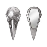 Raven Skull Hand Mirror - Antique Silver - Alchemy of England - Flyclothing LLC