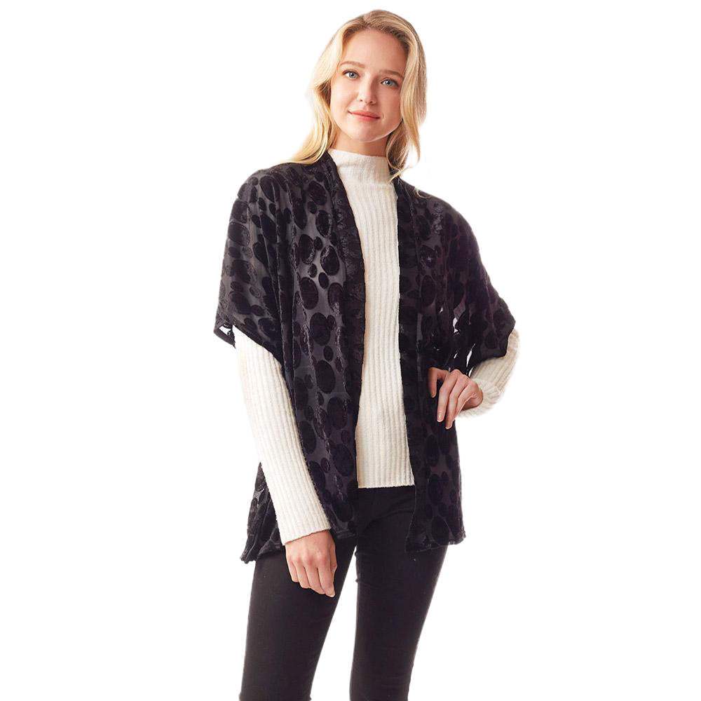 Velvet Burnout Shawl Poncho - Madeline Love - Flyclothing LLC