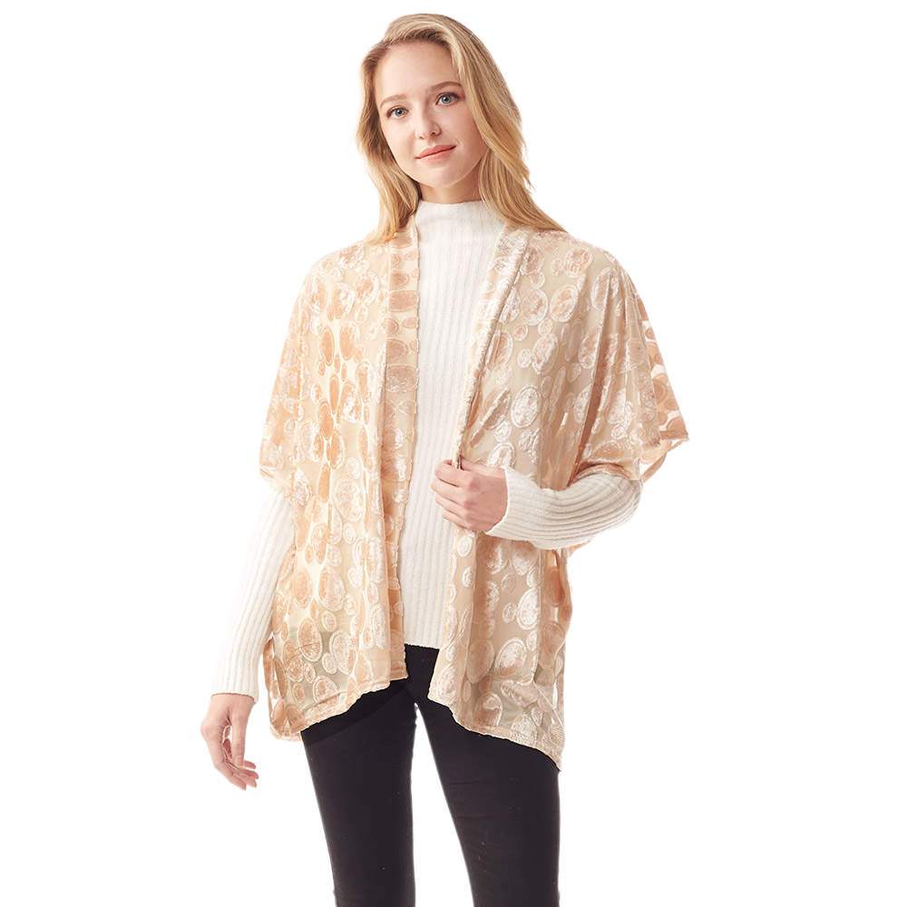 Velvet Burnout Shawl Poncho - Madeline Love - Flyclothing LLC