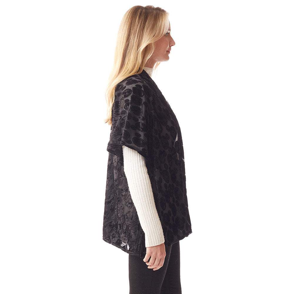 Velvet Burnout Shawl Poncho - Madeline Love - Flyclothing LLC