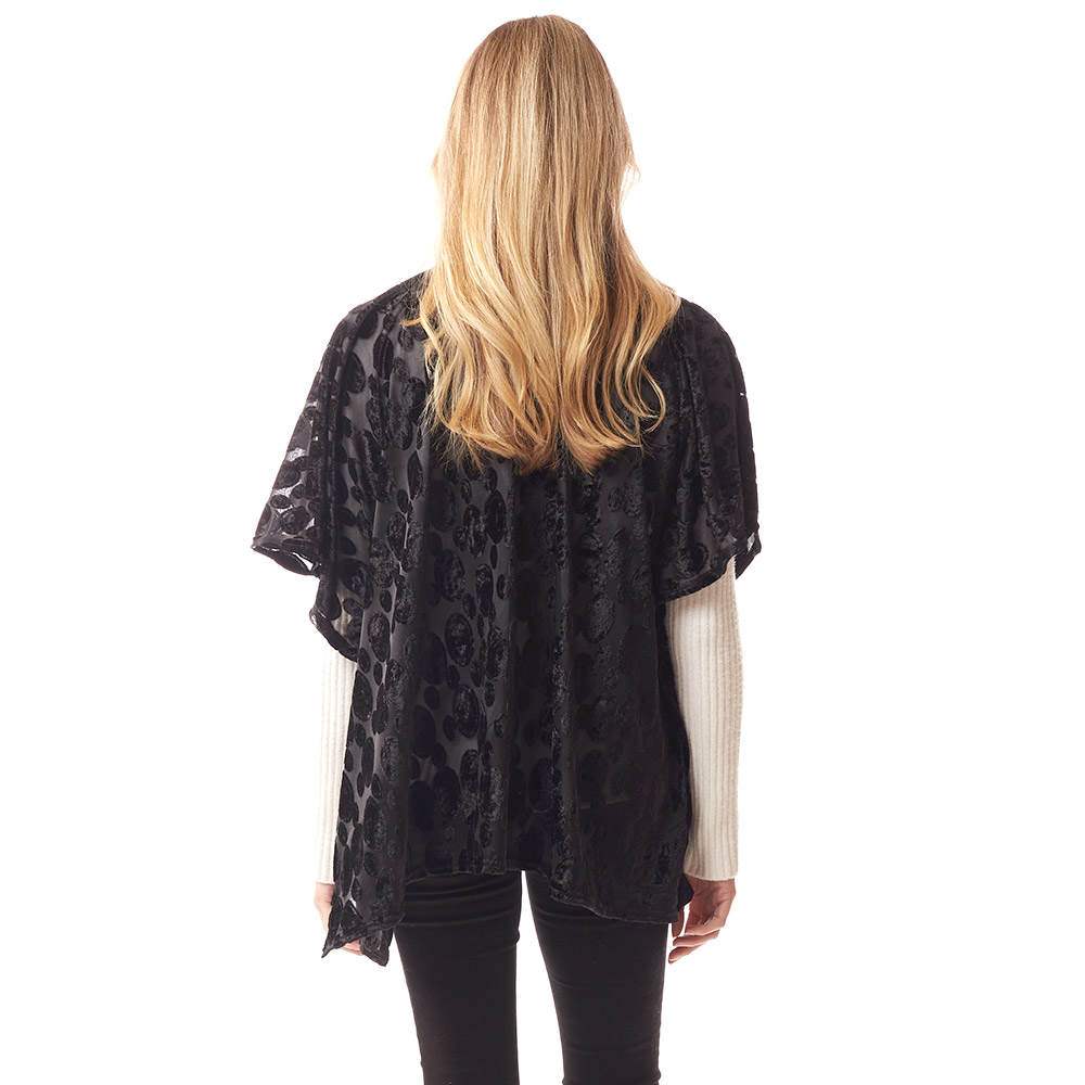 Velvet Burnout Shawl Poncho - Madeline Love - Flyclothing LLC
