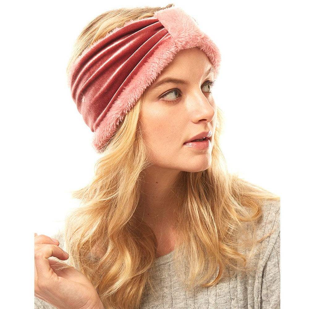 Velvet Knotted Earmuff Faux Fur Earmuff Headband Ear Warmer - Madeline Love - Flyclothing LLC