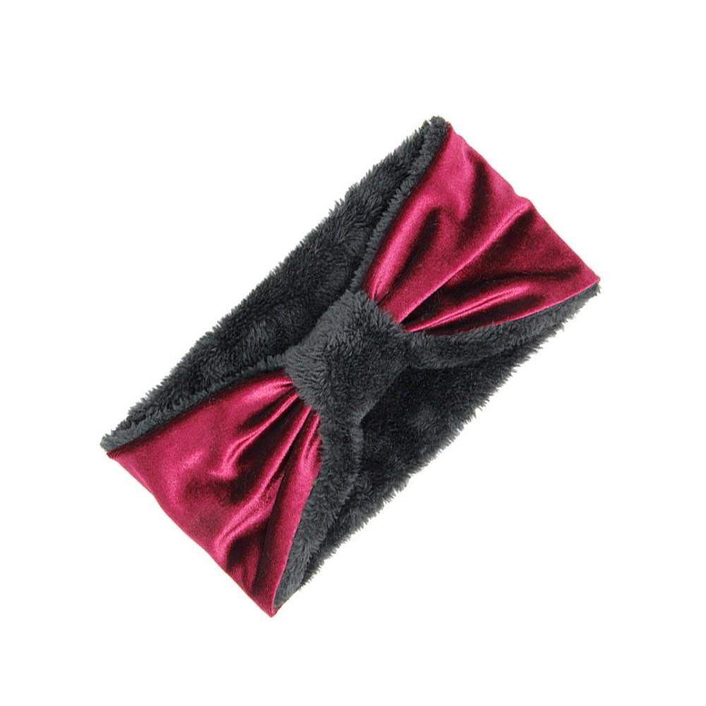 Velvet Knotted Earmuff Faux Fur Earmuff Headband Ear Warmer - Madeline Love - Flyclothing LLC