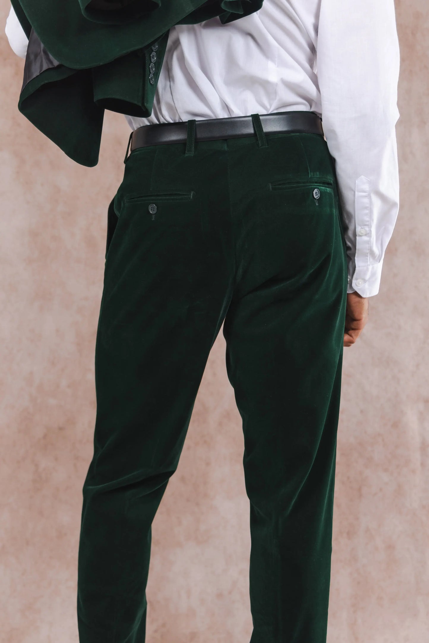 The Elegant Evergreen | Green Velvet Velvet Suit Pants - Shinesty - Flyclothing LLC