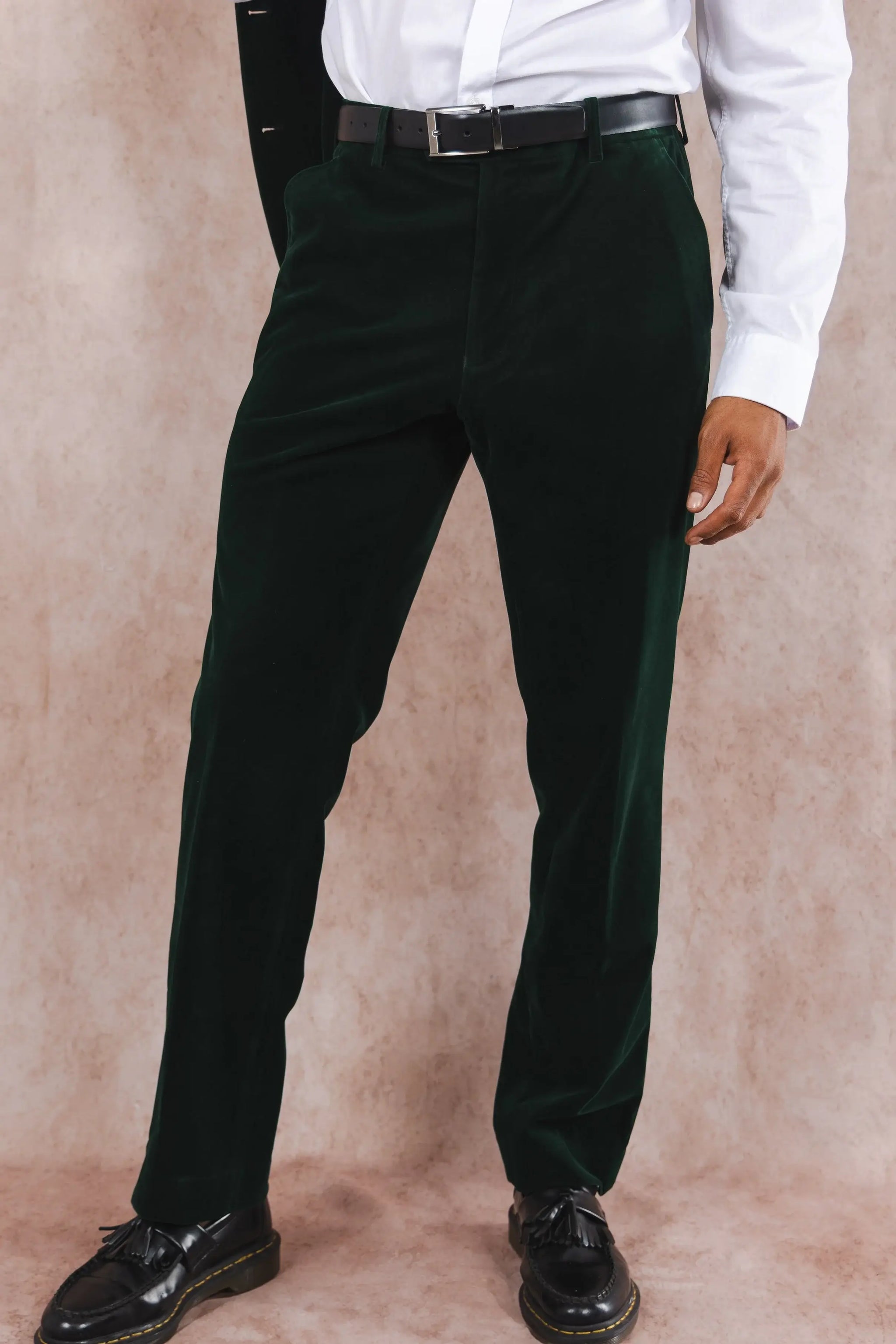 The Elegant Evergreen | Green Velvet Velvet Suit Pants - Shinesty - Flyclothing LLC