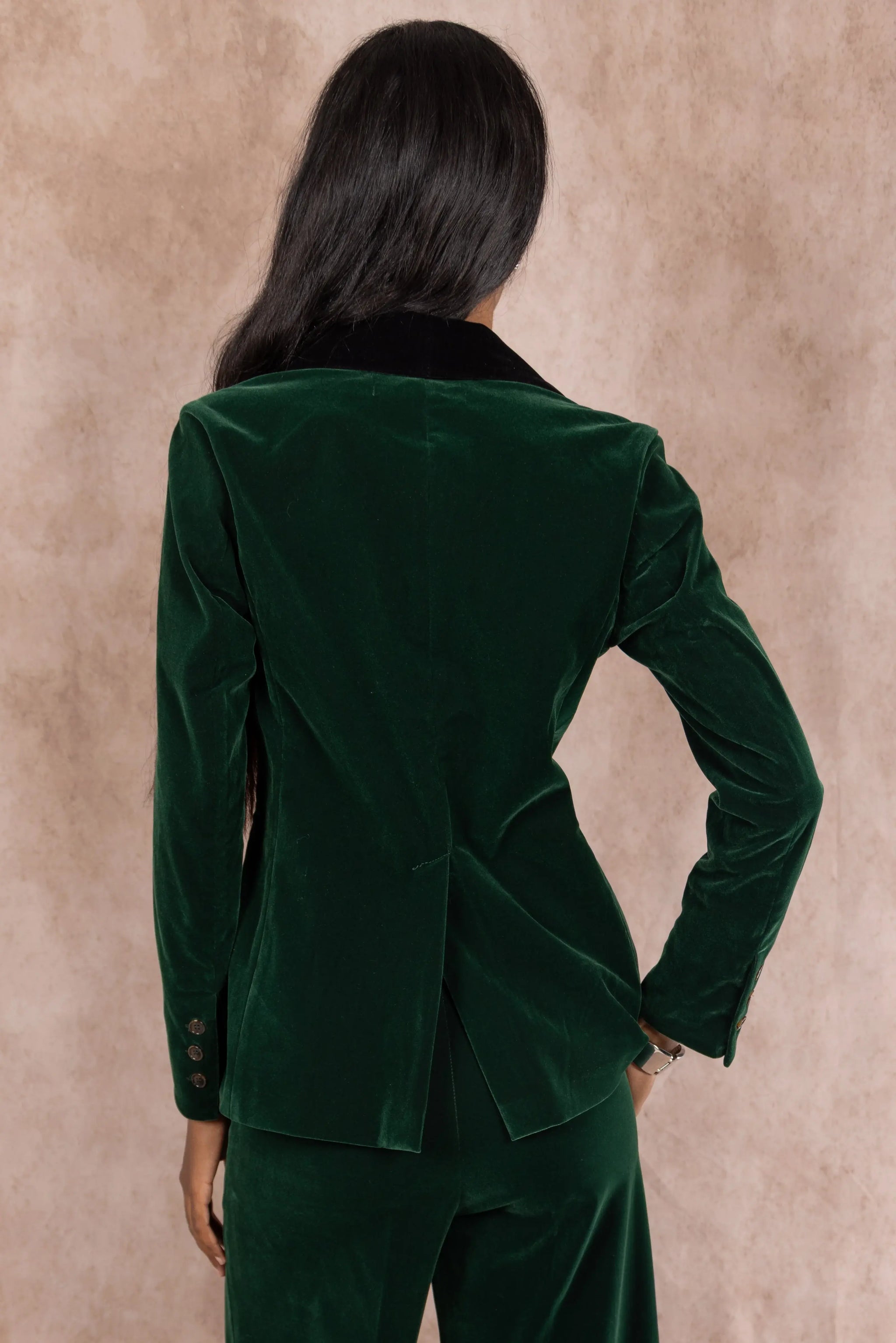 The Elegant Evergreen | Green Velvet Womens Velvet Blazer - Shinesty - Flyclothing LLC