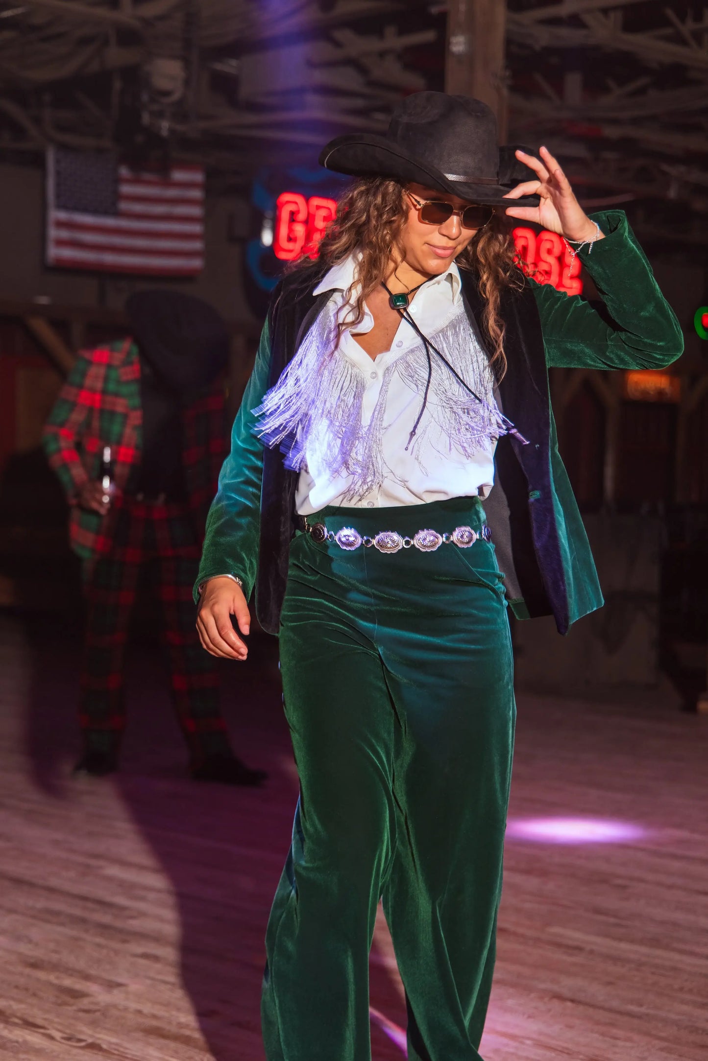 The Elegant Evergreen | Green Velvet Womens Velvet Blazer - Shinesty - Flyclothing LLC