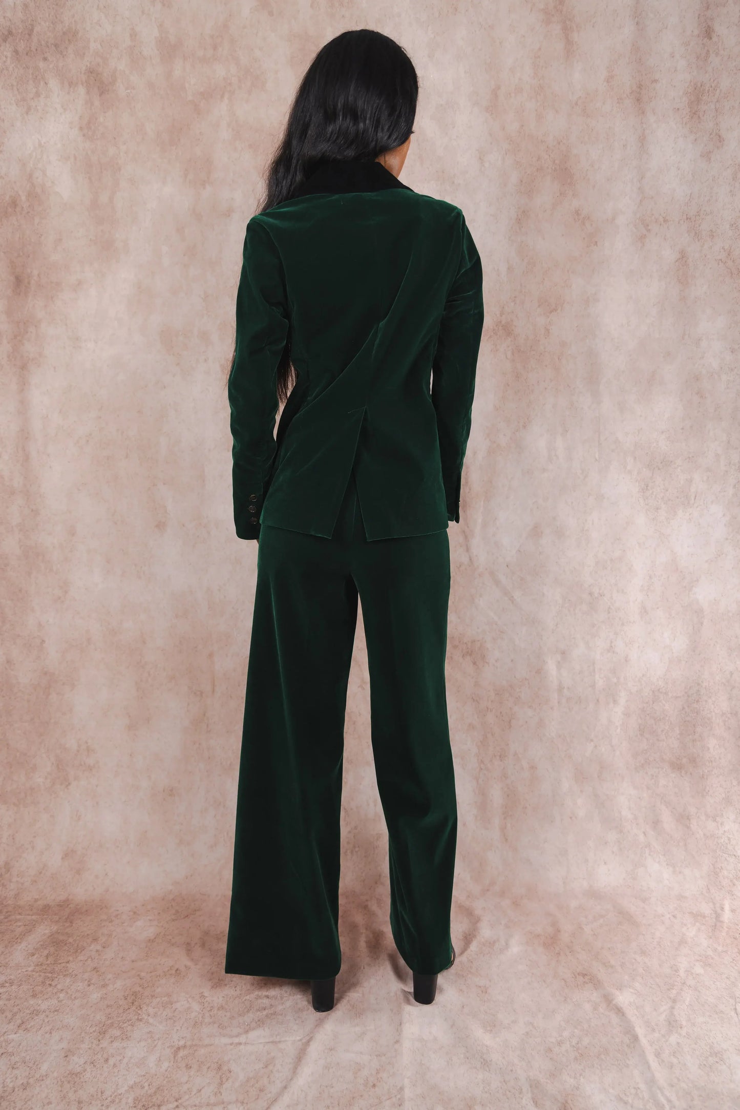 The Elegant Evergreen | Green Velvet Wide Leg Velvet Pants - Shinesty - Flyclothing LLC