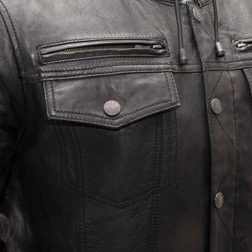 Vendetta Men's Motorcycle Leather Jacket - First Manufacturing Company - Flyclothing LLC