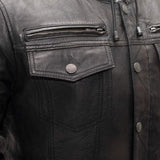 Vendetta Men's Motorcycle Leather Jacket - First Manufacturing Company - Flyclothing LLC