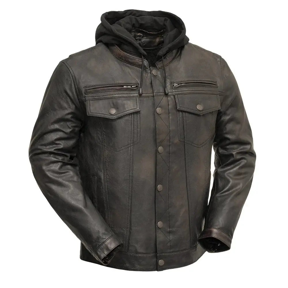 Vendetta Men's Motorcycle Leather Jacket - First Manufacturing Company - Flyclothing LLC
